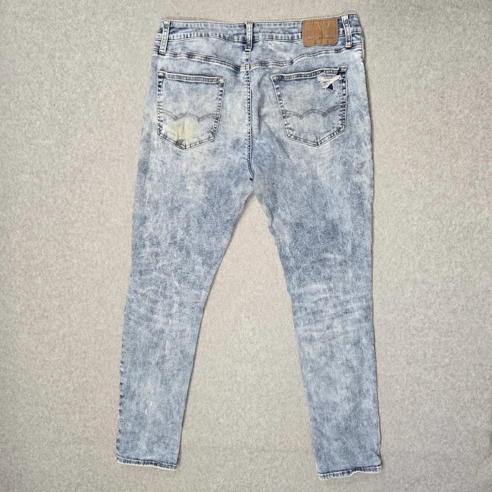 American Eagle Men Jeans 34X32 Blue Denim Next Level Flex Skinny Grunge READ